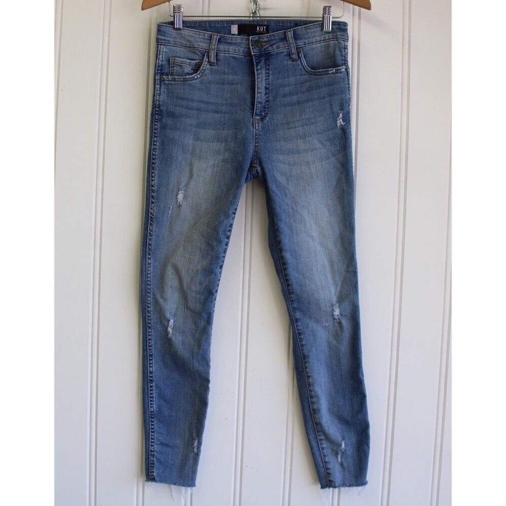 KUT FROM THE KLOTH High Rise Fab Ab Ankle Skinny "Connie"‎ Blue Jeans Size 4